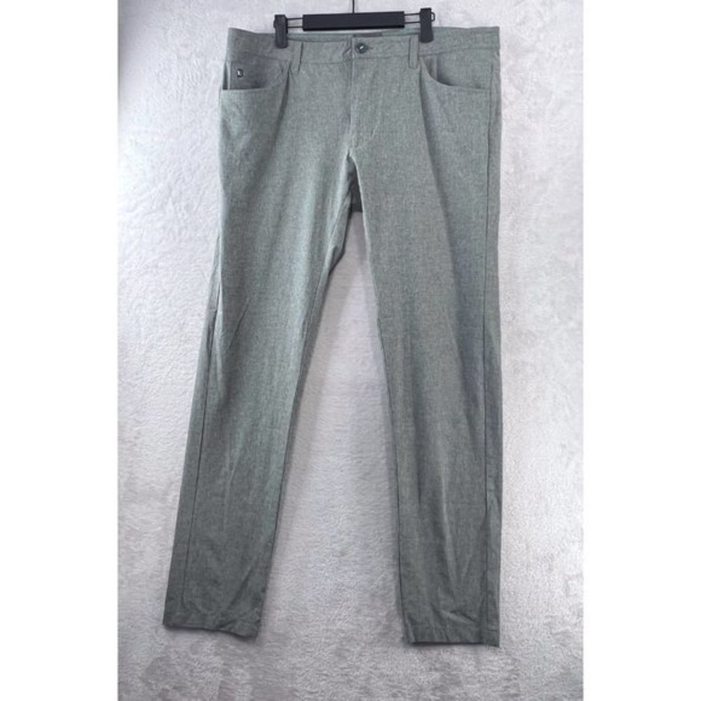 Linksoul Pants Mens 38‎ Long Boardwalker Green Golf Five Pocket Chinos